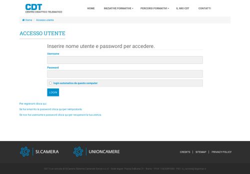 
                            11. Accesso utente - CDT : Centro Didattico Telematico