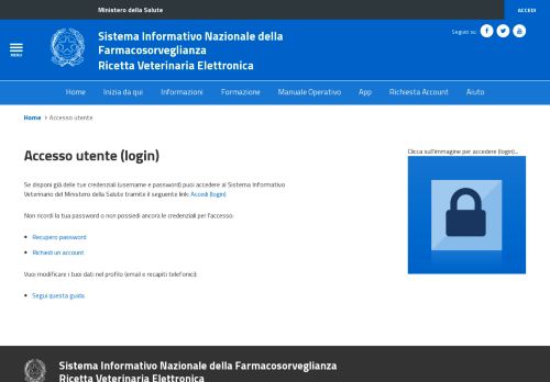 
                            9. Accesso utente - Ricetta Veterinaria Elettronica