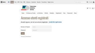 
                            2. Accesso utenti - Strada FCI Italian - Federazione Ciclistica Italiana