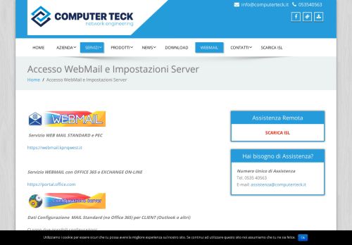 
                            13. Accesso WebMail e Impostazioni Server – Computer Teck S.r.l.