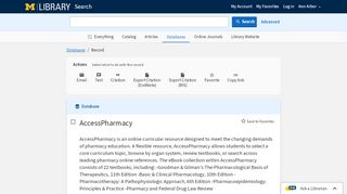 
                            2. AccessPharmacy | U-M Library