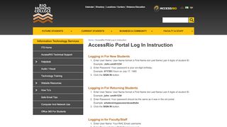 
                            7. AccessRio Portal Log In Instruction | Information Technology Services