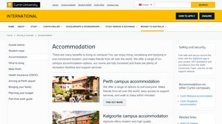 
                            3. Accommodation - Curtin International - Curtin University