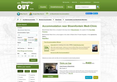 
                            11. Accommodation near Bloemfontein Medi-Clinic - Sleeping-OUT.co.za