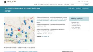 
                            11. Accommodation near Southern Business School - SA Places