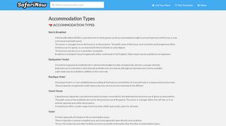 
                            9. Accommodation Types - SafariNow