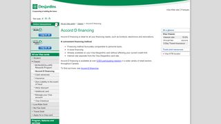 
                            4. Accord D financing - Visa Desjardins credit cards