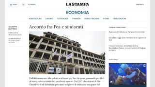 
                            13. Accordo fra Fca e sindacati 700 euro di premio in welfare - La Stampa