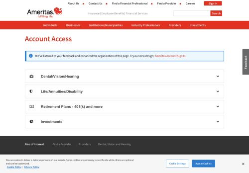 
                            1. Account Access - Ameritas