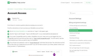 
                            1. Account Access – Help Center - PandaDoc