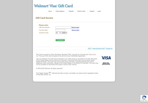 
                            9. Account Access - Walmart Visa Gift Card