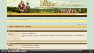 
                            6. Account allgemeine Login Probleme - Die Siedler Online Forum