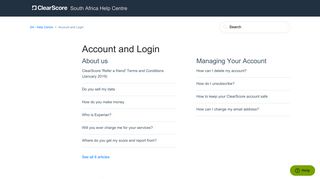 
                            4. Account and Login – SA - Help Centre