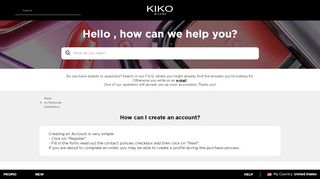 
                            11. Account and Newsletter - KIKO MILANO