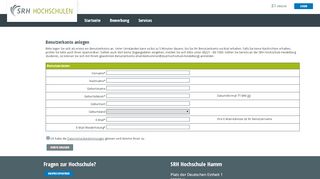 
                            3. Account anlegen - im Studienportal der SRH Hochschule Hamm