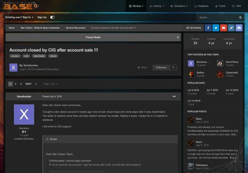 
                            3. Account closed by CIG after account sale !!! - General Discussion ...