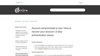 
                            2. Account compromised or lost / How to recover your account / 2-step ...