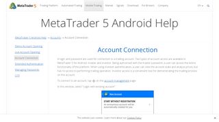 
                            2. Account Connection - Accounts - MetaTrader 5