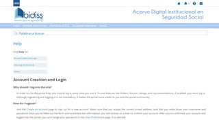 
                            13. Account Creation and Login - Biblioteca Digital de Seguridad Social