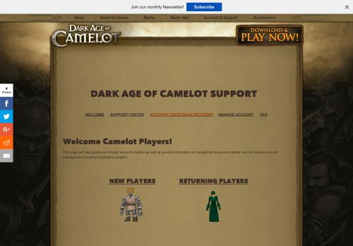 
                            3. account creation & recovery - Dark Age of Camelot - Play the award ...