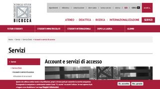 
                            5. Account e servizi di accesso | Università degli Studi di Milano-Bicocca