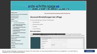 
                            4. Account-Einstellungen bei nPage - Erste Schritt mit Npage