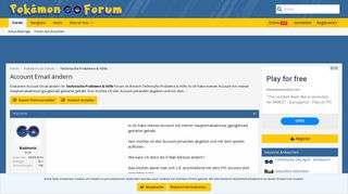 
                            4. Account Email ändern - Pokémon Go Forum