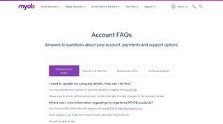 
                            11. Account FAQs | MYOB