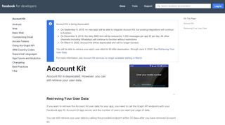 
                            4. Account Kit - Facebook for Developers