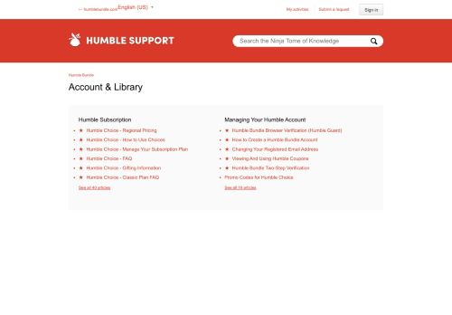 
                            3. Account & Library – Humble Bundle