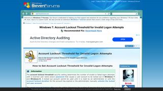 
                            12. Account Lockout Threshold for Invalid Logon Attempts - Windows 7 ...