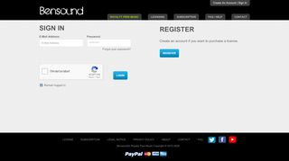 
                            10. Account Login - Bensound