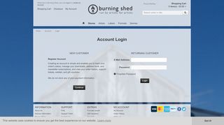 
                            1. Account Login - Burning Shed