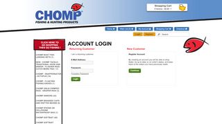 
                            5. Account Login - CHOMP Fishing Products