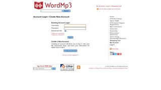 
                            9. Account Login / Create New Account - WordMp3.com