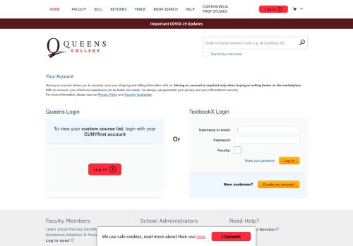 
                            10. Account Login - CUNY Queens College Online Bookstore