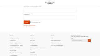 
                            10. Account Login | Driftaway Coffee