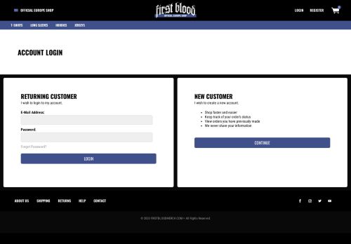 
                            7. Account Login - First Blood Merch