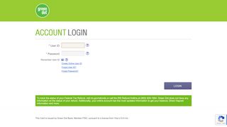 
                            4. Account Login - Green Dot