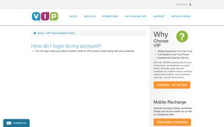 
                            2. Account Login - How do I login to my account? | VIP Communications
