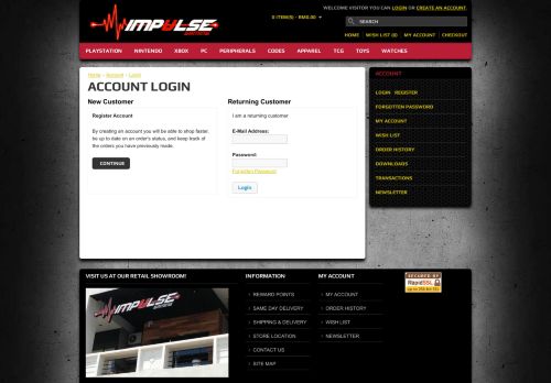 
                            6. Account Login - Impulse Gaming