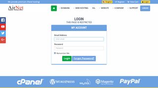 
                            13. Account Login | Log in | Hosting | AirNet, Inc