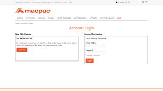 
                            4. Account Login - Macpac Europe