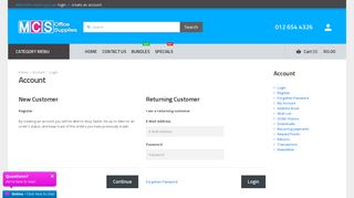 
                            9. Account Login - MCS Office Supplies