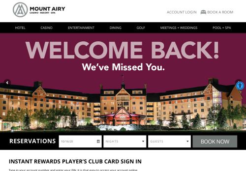 
                            6. Account Login - Mount Airy Casino Resort