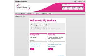 
                            1. Account Login - Newham Council