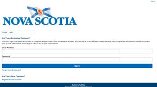 
                            2. Account - Login - Nova Scotia Provincial Parks Online Reservations