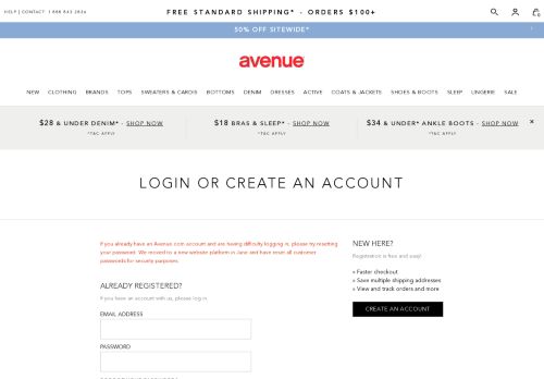 
                            4. Account Login & Order Status | Avenue.com