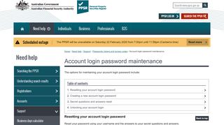 
                            10. Account login password maintenance | PPSR