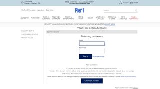 
                            2. Account Login - Pier 1